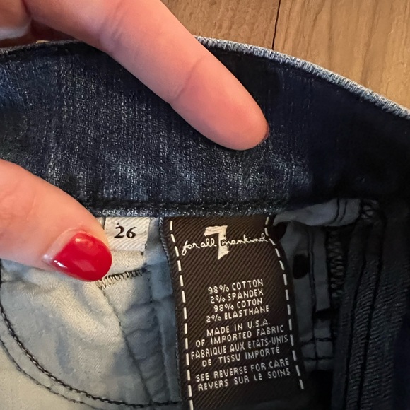 7 for All Mankind Distressed Cutoff Shorts with Crochet Detail - Size 26 - Picture 4 of 4